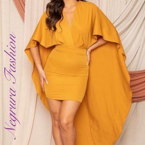 Caped Back Mini Dress